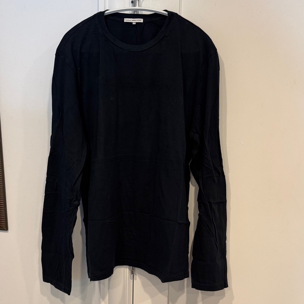 James Perse Black Long Sleeve Crewneck, Sz 3/L